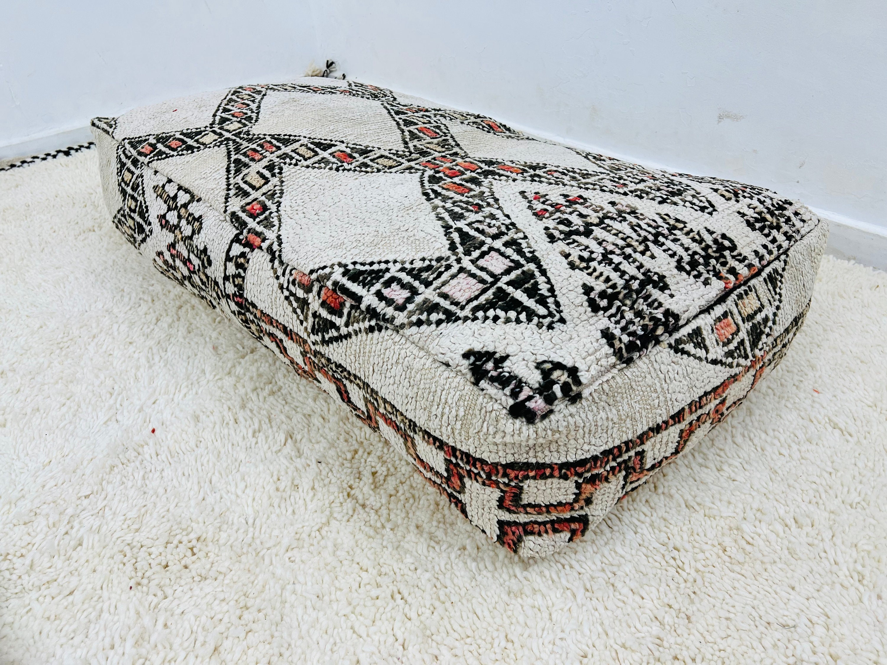 50% Off-Rectangle Pouffe-Floor Pouf-Ottoman Cover Pouffe-Boho Pouf-48 X 24 8 Inches