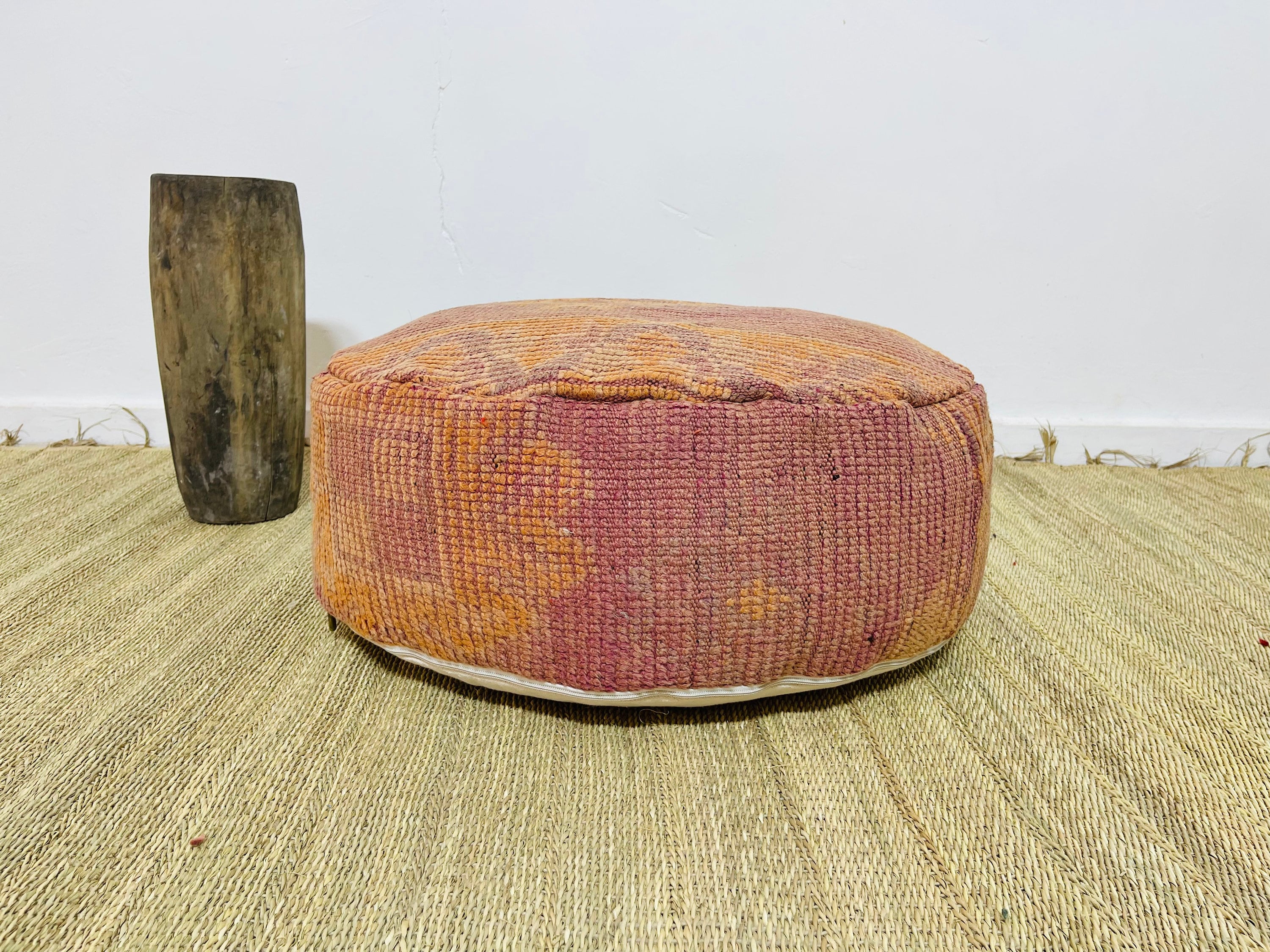 stunning Round Pouf-Ottoman Footstool-Cover Cushion-Floor Pillow-24 X 24 8 Inches