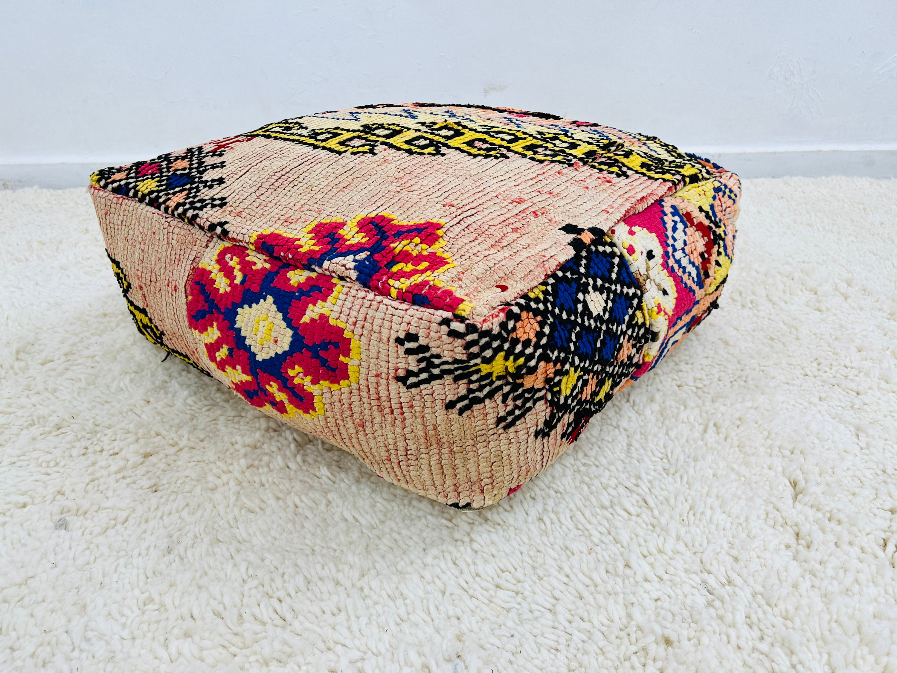 Lovely Ottoman Footstool-Covor Cushion-Handmade Pouf-Custom Pouf - 24 X 8Inches