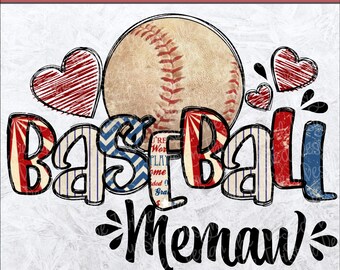 Memaw Baseball PNG – Grandma Shirt Sublimation Design