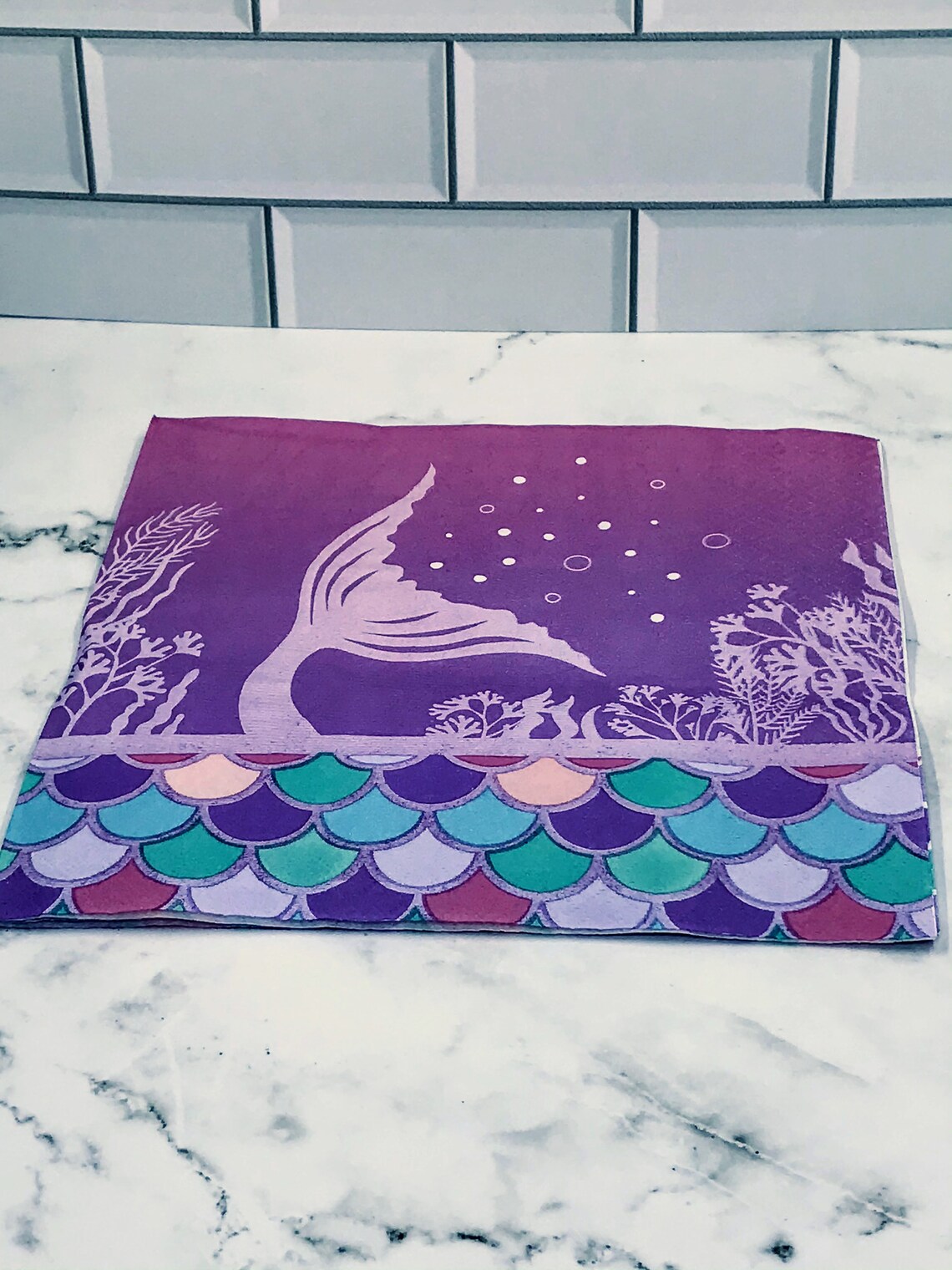 Set of Decoupage Napkins Mermaid Tail Napkins Decorative Etsy