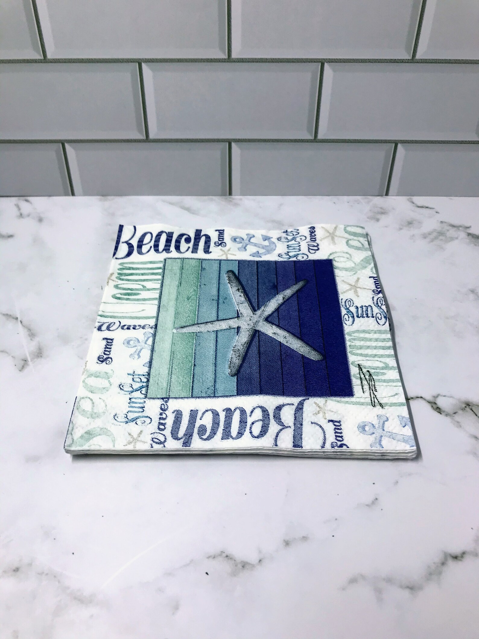 Set of Decoupage Napkins Nautical Napkins Decorative Craft Etsy