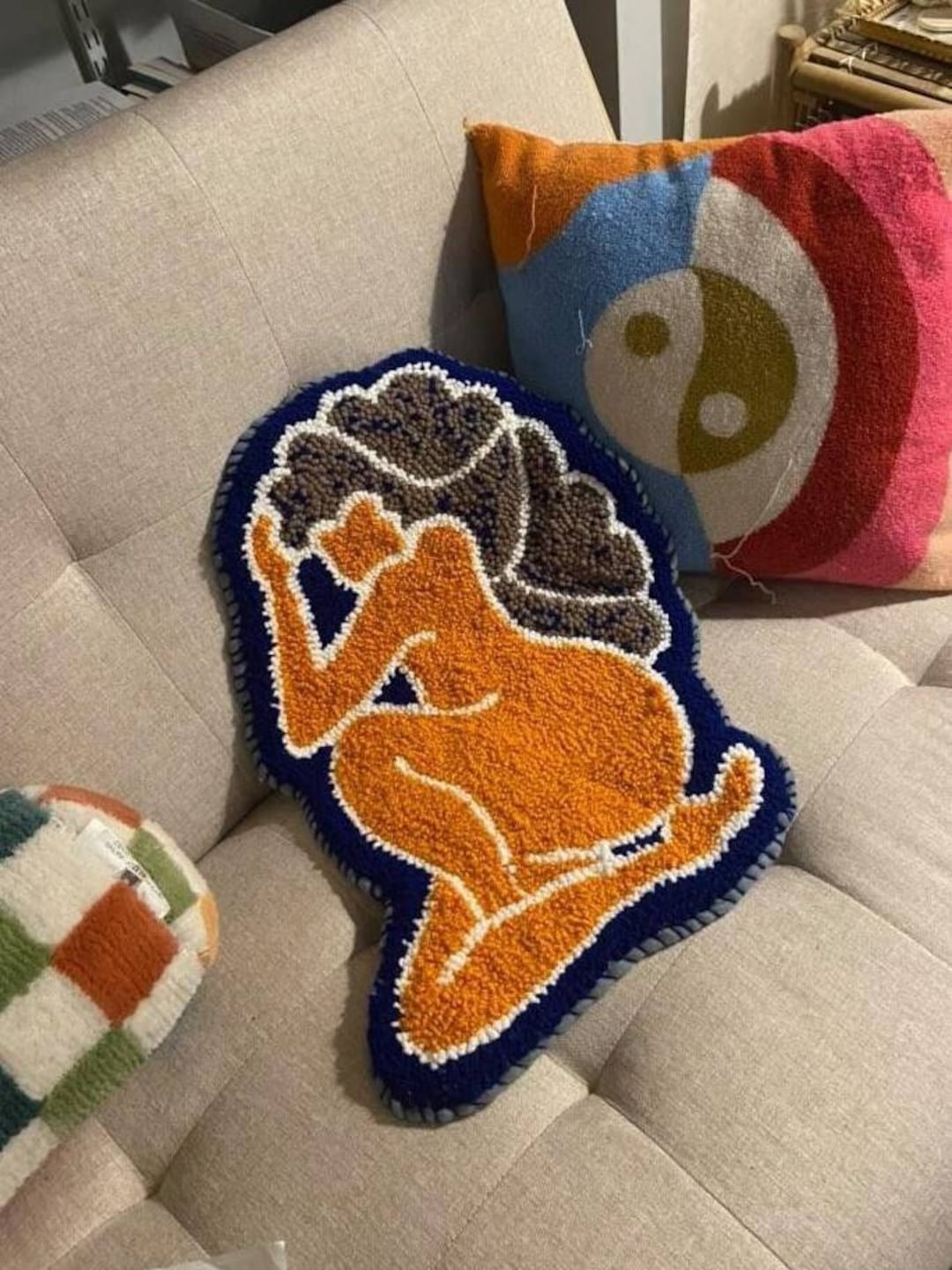 Custom Handmade Rug Punch Rug Hooking Female Form Abstract Etsy