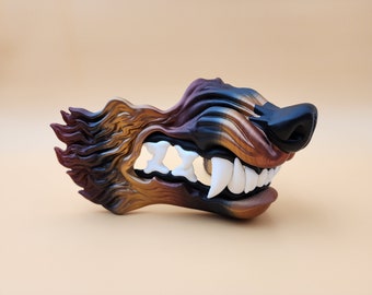 Snarling Wolf Mask - Costume - Halloween - Adult Size - Gift for her - Gifts for him