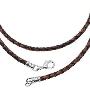 4-6mm 14-28 Black Man-made Leather Rope Cord Necklace Choker  Magnetic/Toggle