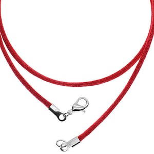 Red Satin Silk Cord Necklace Silver/Gold Clasp 16&quot; 18&quot; 20&quot; 22&quot; 24&quot; 26&quot; 28&quot; 30&quot;