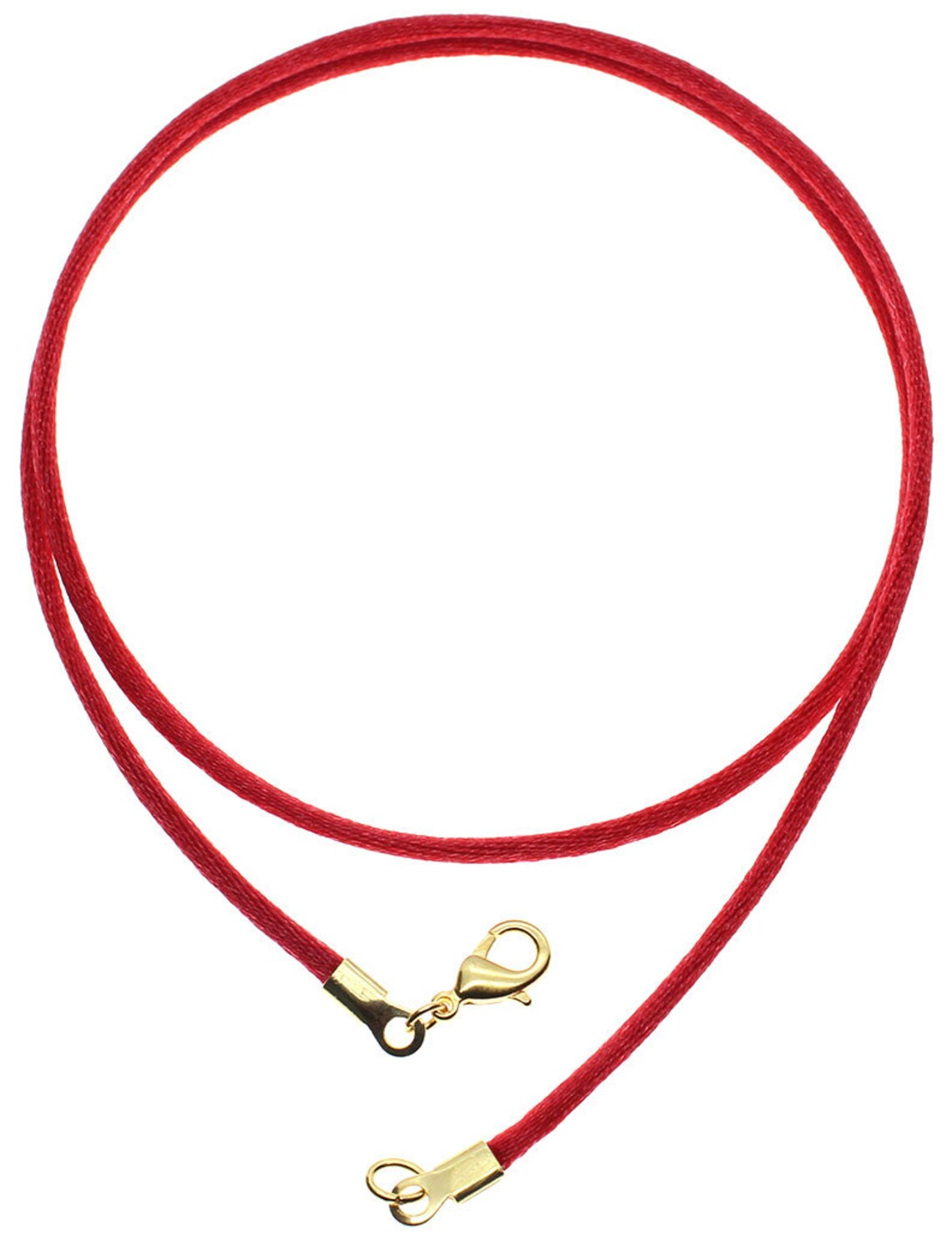 Red Satin Silk Cord Necklace Silver/Gold Clasp 16 Etsy