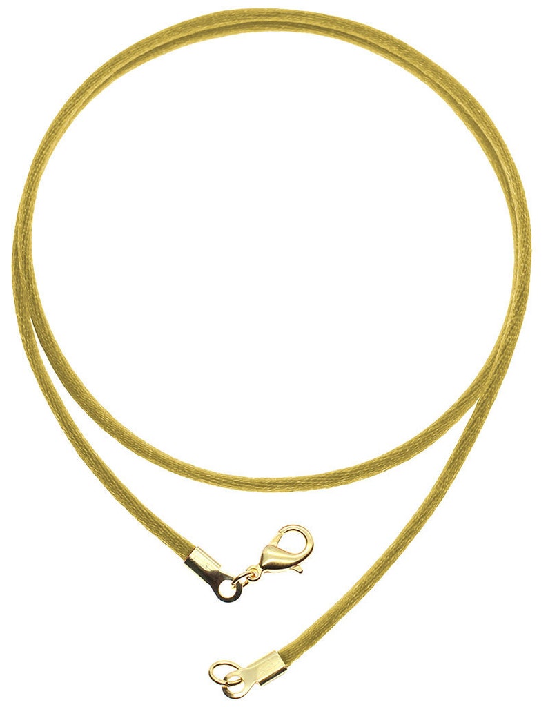 Antique Gold Satin Silk Cord Necklace Silver/gold Clasp Etsy