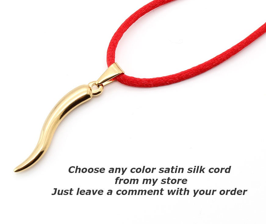 Black Satin Silk Cord Necklace for Men or Women Silver/gold Clasp
