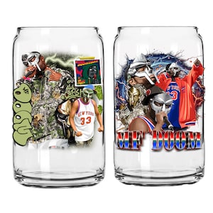 MF Doom 16oz Can Glass Rapper Legend Hip Hop Rap Underground
