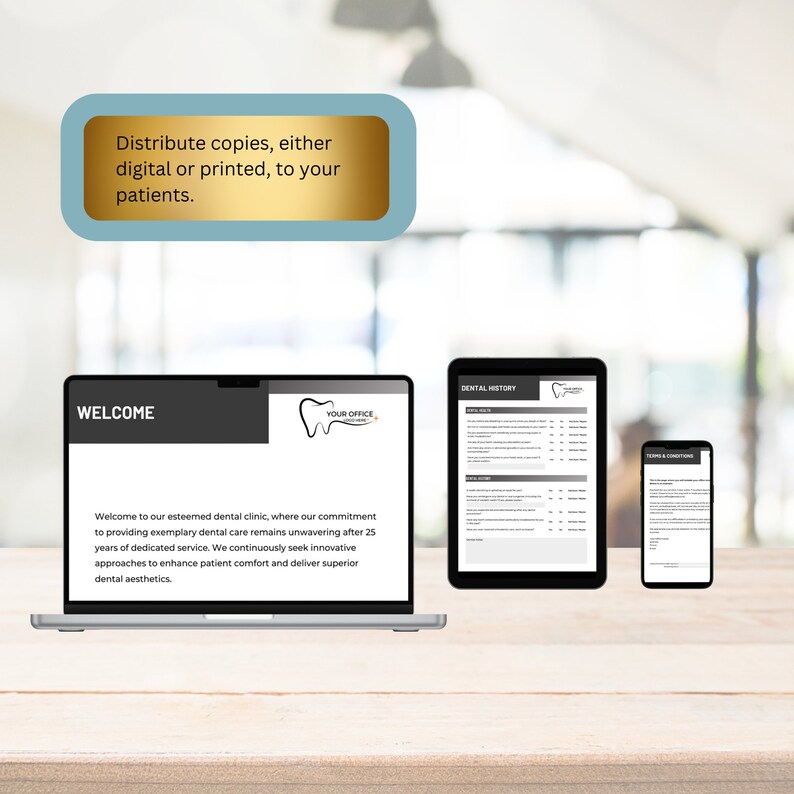 Editable Dental Intake Forms New Patient Form Customize Dental Office