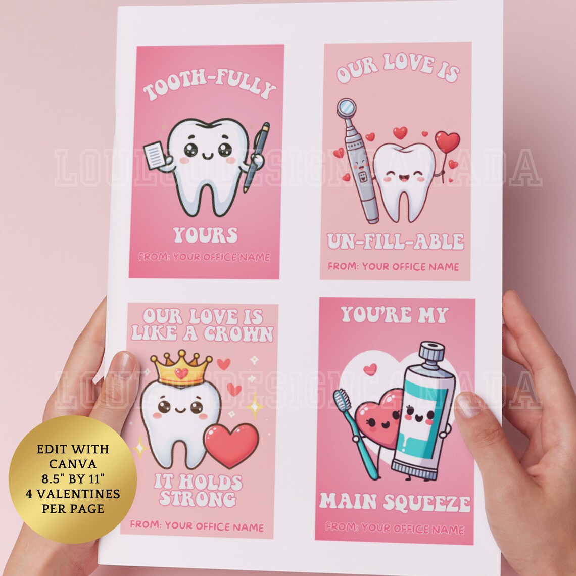 8 Editable Dental Valentine's Day Cards Valentine Dental Office Card