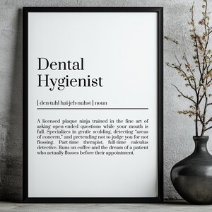 Mundhygieniker Definition Druck | Mund Hygiene Geschenk | Den Abschluss der Zahntechniker | Lexikon Kunst | Druckbare Kunst im Büro | RDH