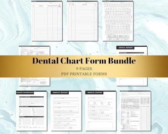 Historial Dental / Formularios del Consultorio Dental / Documentación de Higiene Dental / Paquete Completo de Historial Dental / Historial Médico / Formulario de Tratamiento