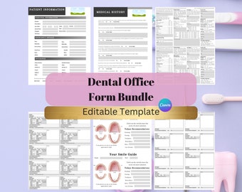 Formularpaket für Zahnarztpraxen | Bearbeitbare Dokumentationsblätter für Zahnarztpraxen | Hinweise zum Fortschritt der Zahnhygiene | Formulare zur Aufnahme zahnärztlicher Patienten |