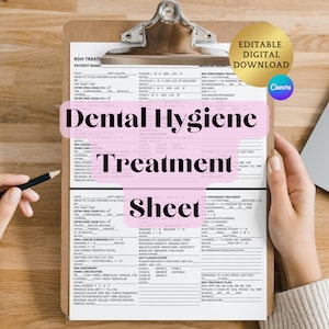 Documentación RDH / Notas Dentales RDH / Registro de Tratamiento Dental / Notas del Higienista / Documentación del Consultorio Dental / Hoja de Tratamiento RDH / Dentista