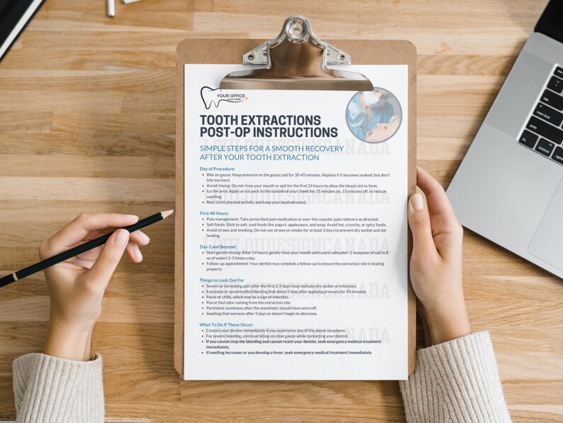 Dental Extraction Post Op Guide | Customizable Tooth Extraction ...