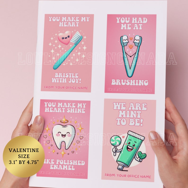 8 Editable Dental Valentine's Day Cards Valentine Dental Office Card