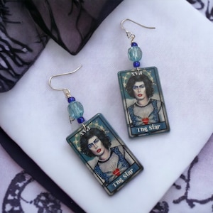 Orecchini gotici con carte dei tarocchi – Gioielli ispirati allo spettacolo occulto Rocky Horror, accessori di moda gotici da strega, orecchini con dichiarazione occulta unici