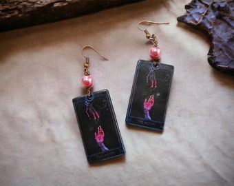 Gothic Tarot Card Earrings - Occult Witchcraft Jewelry for Women, Witchcraft jewelry, Alternative fashion accessories, Acrylic earrings