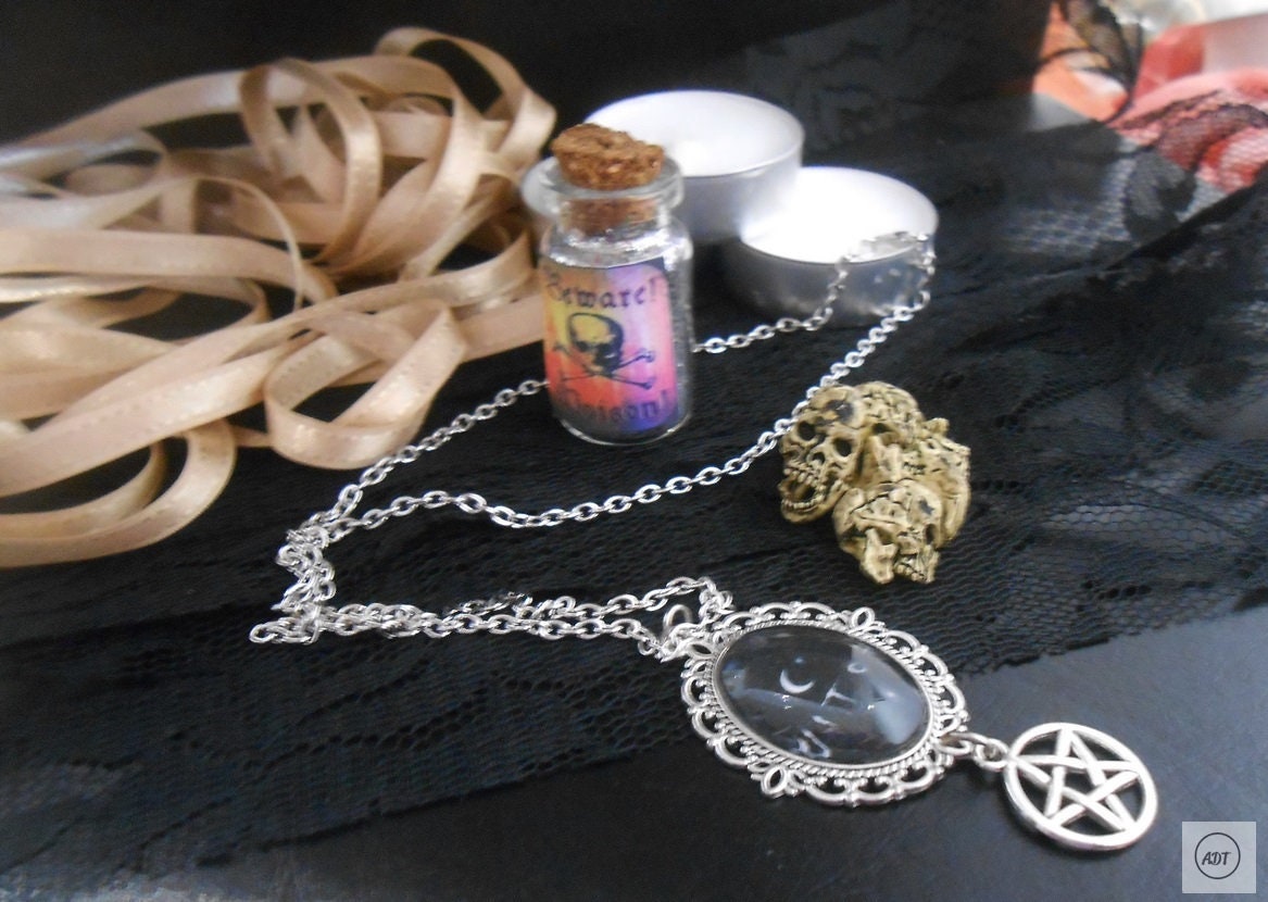 Witch Pendant Gothic Gift Gothic Jewelry Witch Necklace - Etsy
