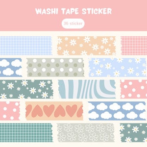 Pastel Digital Washi Tape Stickers, GoodNotes Stickers, Studying Stickers, Planner Stickers, Instagram Story Stickers, Journal Stickers