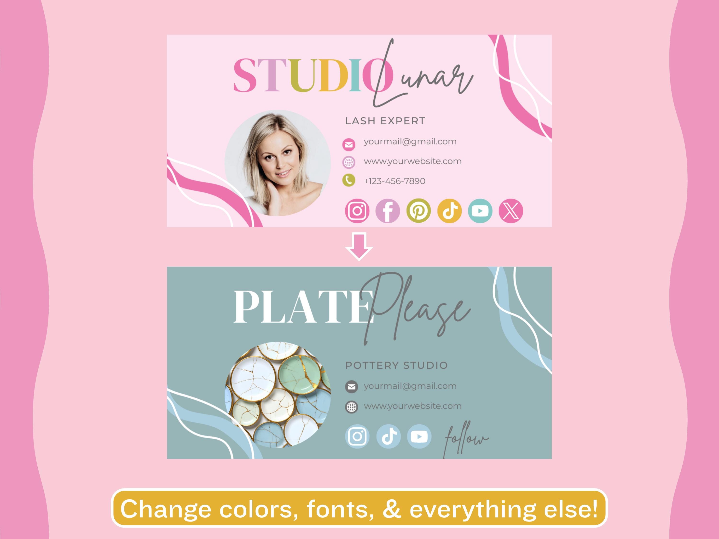 Email Signature Template Canva | Playful Email Footer | Small Business ...