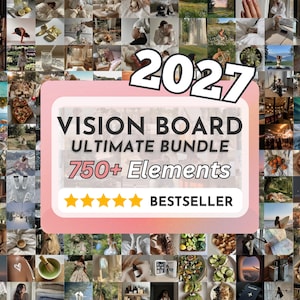 Ultimate Vision Board Bundle 2027, Printable Manifestation Kit, Vision Board Party, Affirmations, Aesthetic Mood Boards, A4 PDF & US Letter
