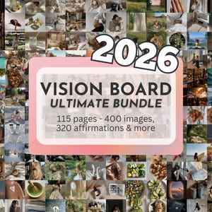 Ultimate Vision Board Bundle 2026 – Printable Manifestation Kit, Vision Board Party, Affirmations, Aesthetic Mood Boards, A4 PDF & US Letter