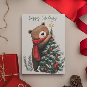 Tarjeta navideña, descarga digital, linda tarjeta navideña, tarjeta festiva imprimible, felicitación navideña hecha a mano, descarga instantánea