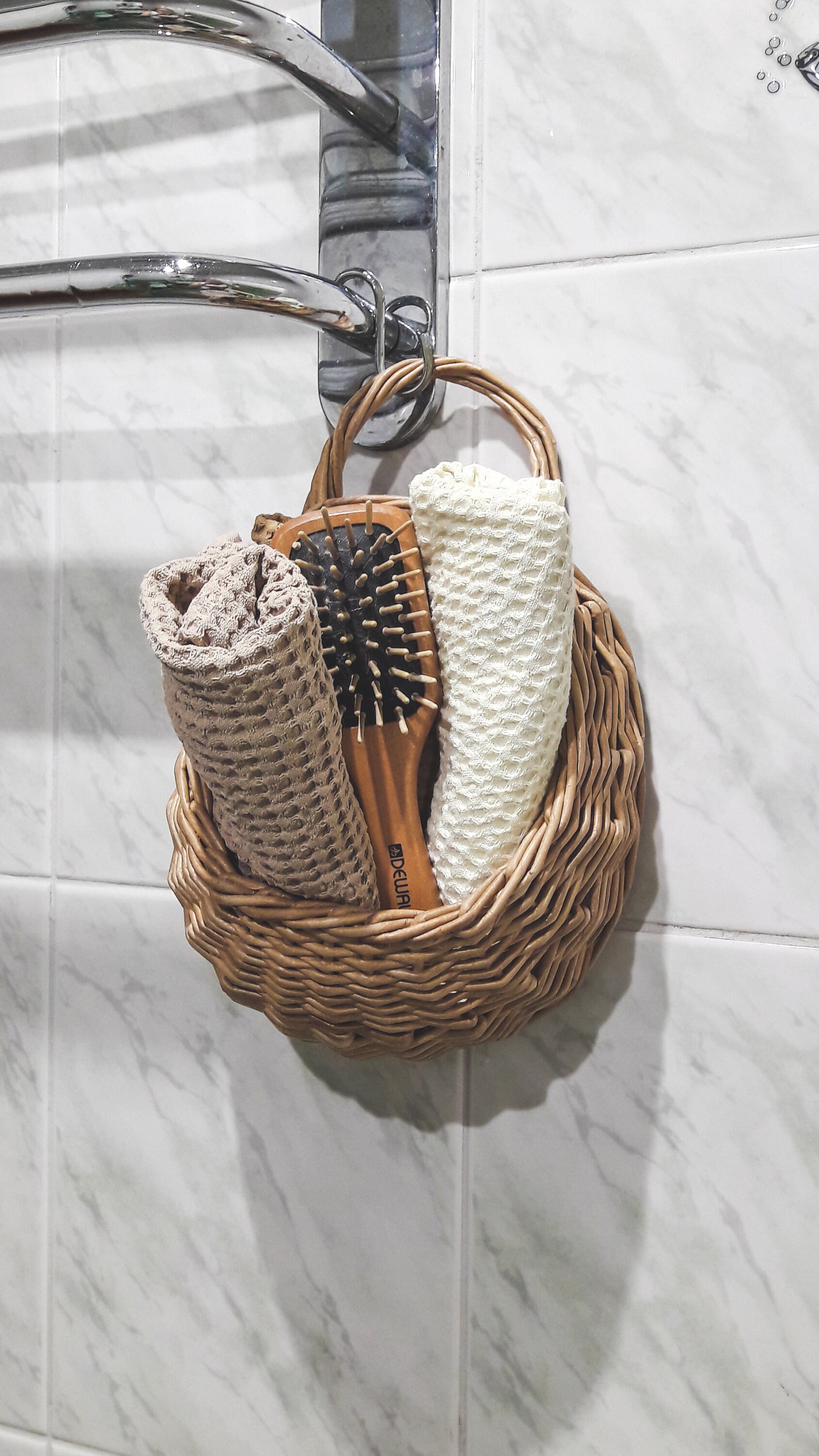 Hanging wicker baskets Wall wicker basket with handle Etsy