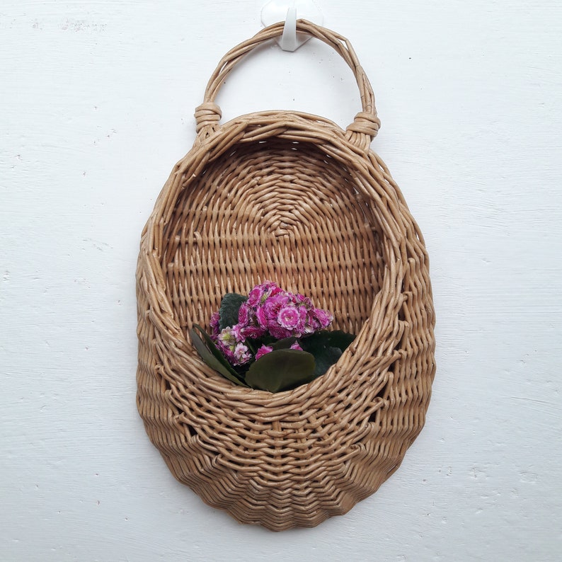 Wall Hanging basket wicker basket decor living room wall Etsy