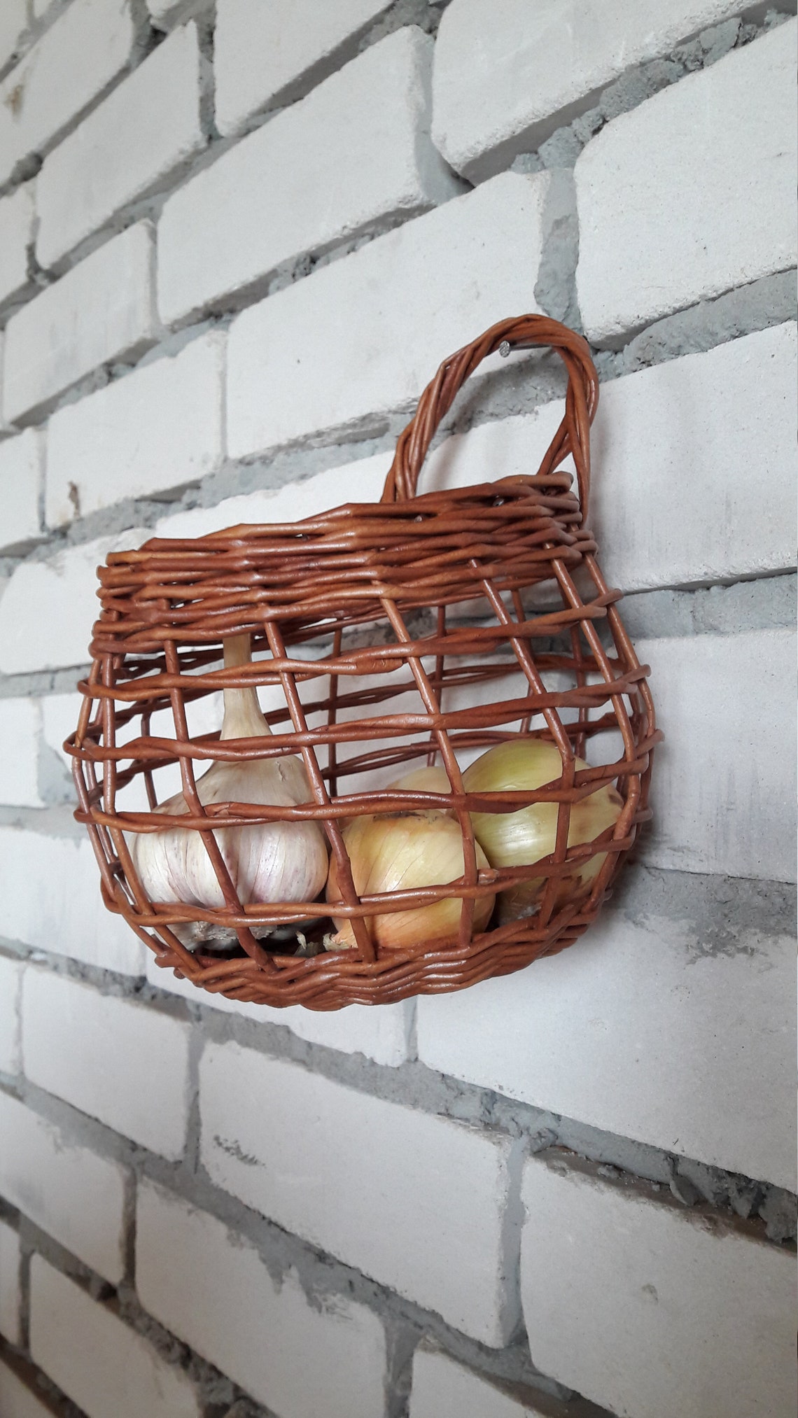 Wall Hanging Basket Housewarming Kitchen Basket Storage Etsy