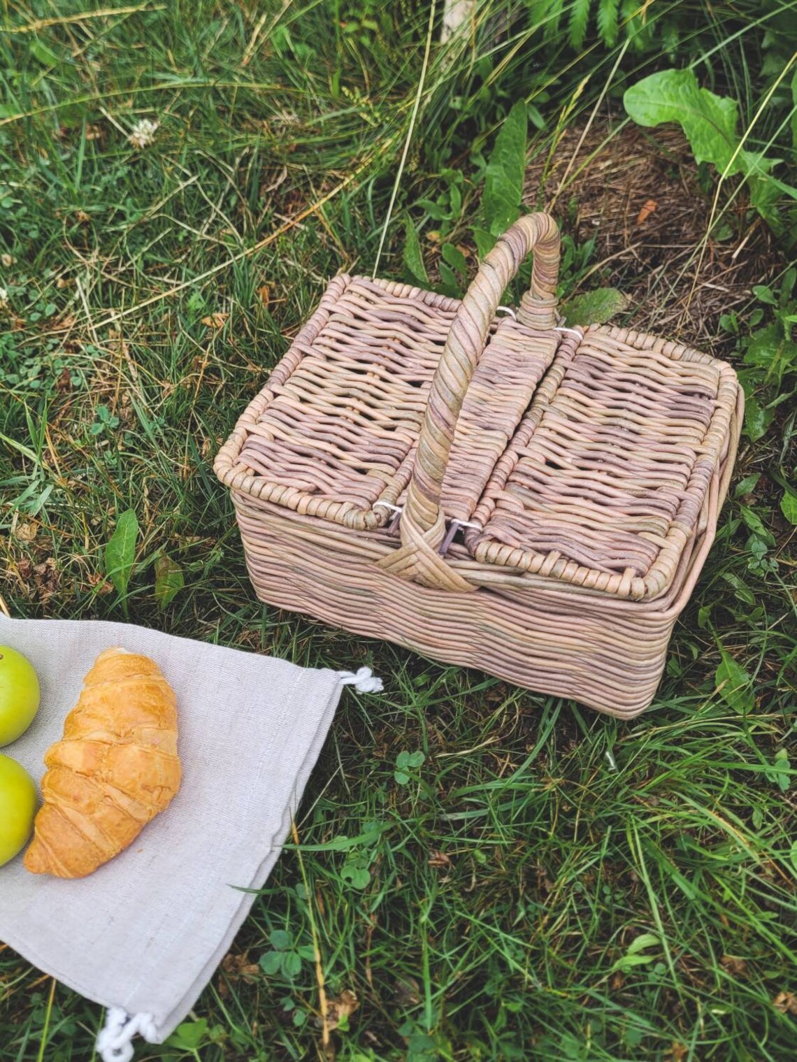 Mini wicker picnic basket Child's toy picnic basket | Etsy
