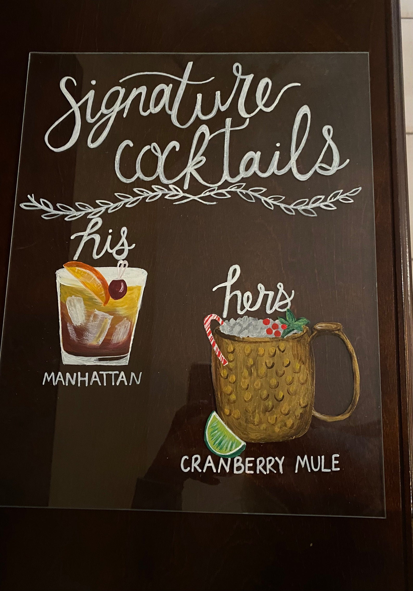 Custom Acrylic Signature Drink Sign | Etsy