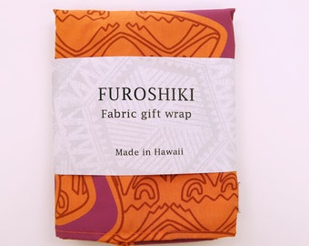 Tahitian Print Gift Wrap Fabric Furoshiki | Eco Wrapping Cloth | XS