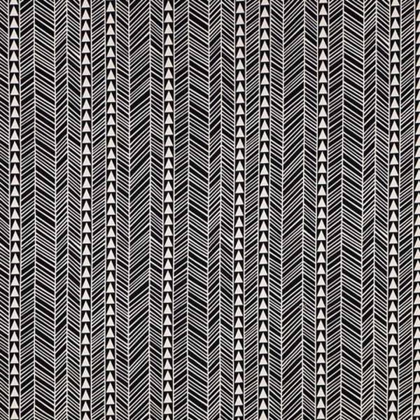 Bark Cloth Tapa Hawaiian Print Upholstery Furniture Grade Fabric | Black