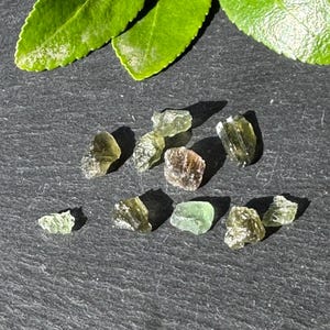 Beautiful genuine Moldavite chips from Czech Republic- Rare Moldavite 1 gram tiny healing pieces- Chakra
