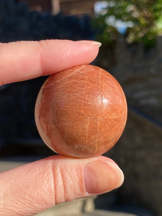 Feng Shui Reiki Healing Home Decor Gifts #L Meditation PEACH MOONSTONE Crystal Egg 2.75 Hand Polished Stone Spirituality