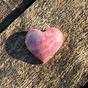 Beautiful genuine Rhodochrosite small heart flat from one side from Argentina- Healing rare Rhodochrosite heart- Chakra- Gifts