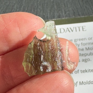 Beautiful genuine Moldavite from Czech Republic- Rare Moldavite tiny 0.85 grams freestanding healing piece- Chakra- Meditation- Tektite