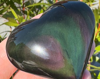 Corazón de obsidiana arcoíris de México