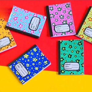7 Tiny Composition Books (pocket sized)