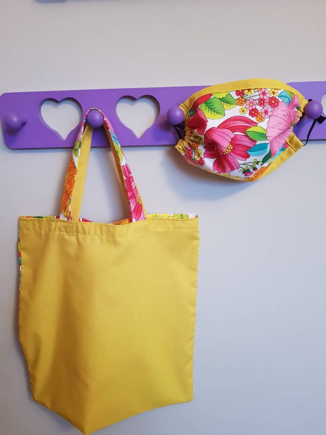 Face Mask And Tote Bag Set Handmade Made in UK Etsy