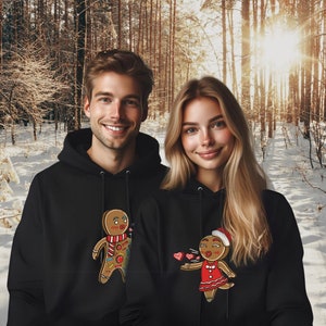 Couple Sweater Christmas Partnerlook Christmas Sweater Couple Hoodie Hoodies Hoody Gift Gingerbread Man Gingerbread Woman