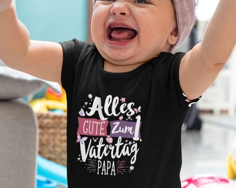 Erster Vatertag Baby Vater Papa Tochter Lustig Body und T-Shirt mit Spruch Geschenk Geburt Schwangerschaft