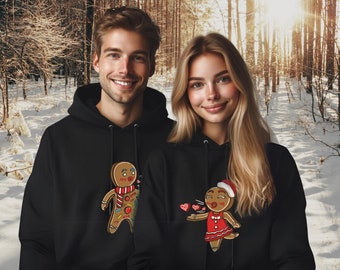 Couple Sweater Christmas Partnerlook Christmas Sweater Couple Hoodie Hoodies Hoody Gift Gingerbread Man Gingerbread Woman