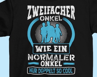Onkel Geschenk | Onkel T-Shirt | Zweifacher | Onkel von Zwillingen  - Herren | Onkel Geschenkidee Geschenk Nichte Neffe Doppelter Onkel Tito