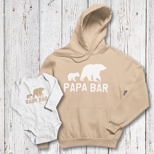 Papa Bear & Baby Bear Family Shirt Matching Look Gift for Dad Father&#39;s Day Father Gift Ideas Birth Father Daughter Father Son Outfit Hoodie