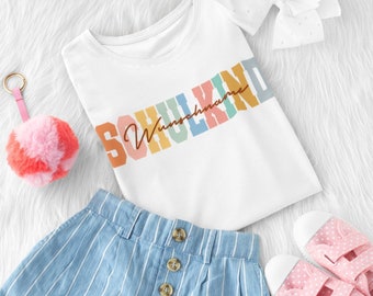 School enrollment 2025 school start children's T-shirt colorful boho first grader schoolchild daycare farewell kindergarten gift personalized shirt